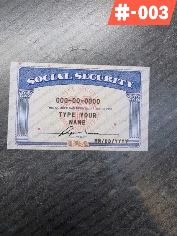 Social Security Card format blank social security card