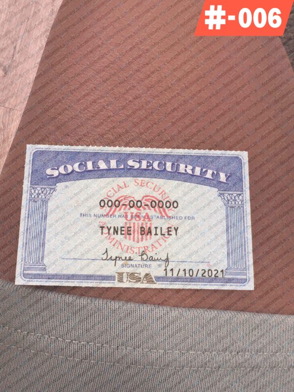 Blank Fillable Social Security Card Template