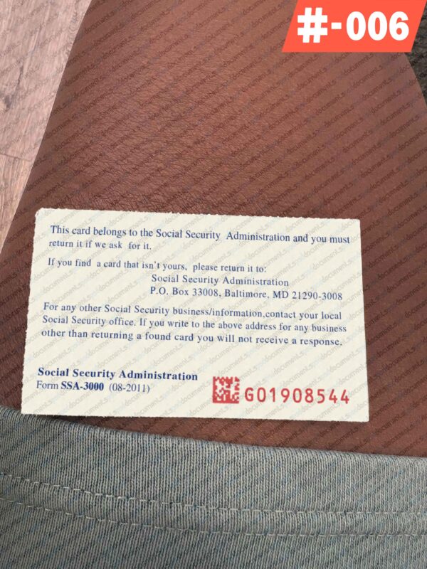 Blank Fillable Social Security Card Template - Image 3