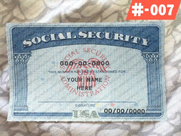 Blank Fillable Social Security Card PSD Template
