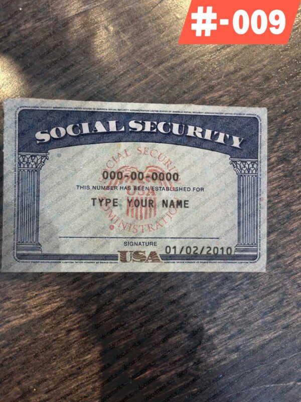Printable Blank Social Security Card Template