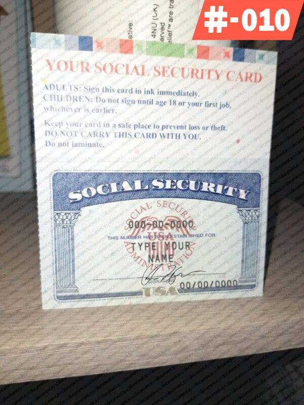 Blank Social Security Card Template pdf