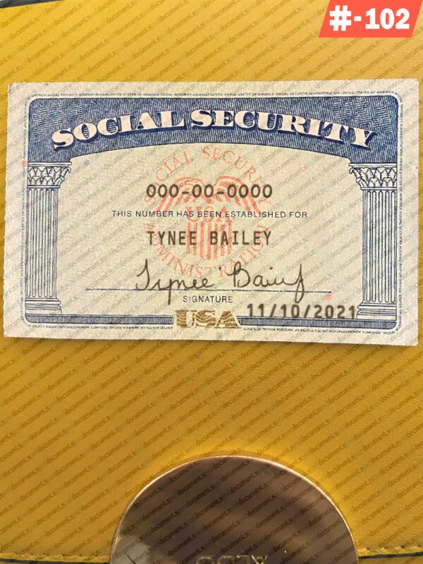 Delaware Social Security Card Template