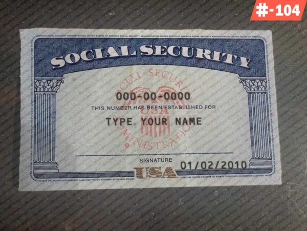 Maine Social Security Card Template
