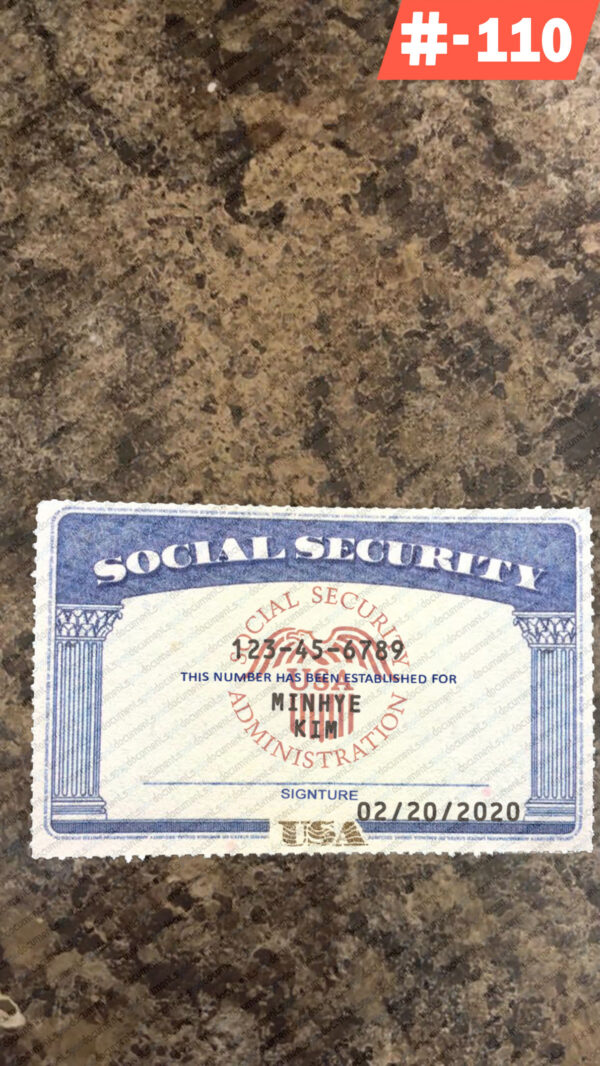 Colorado Social Security Card Template