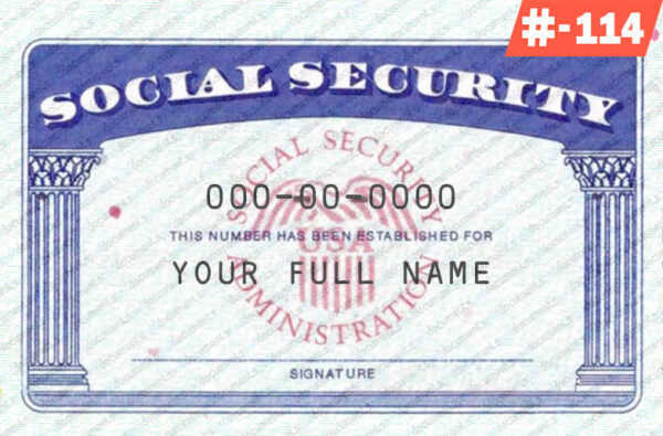 Alexander Social Security Card Template