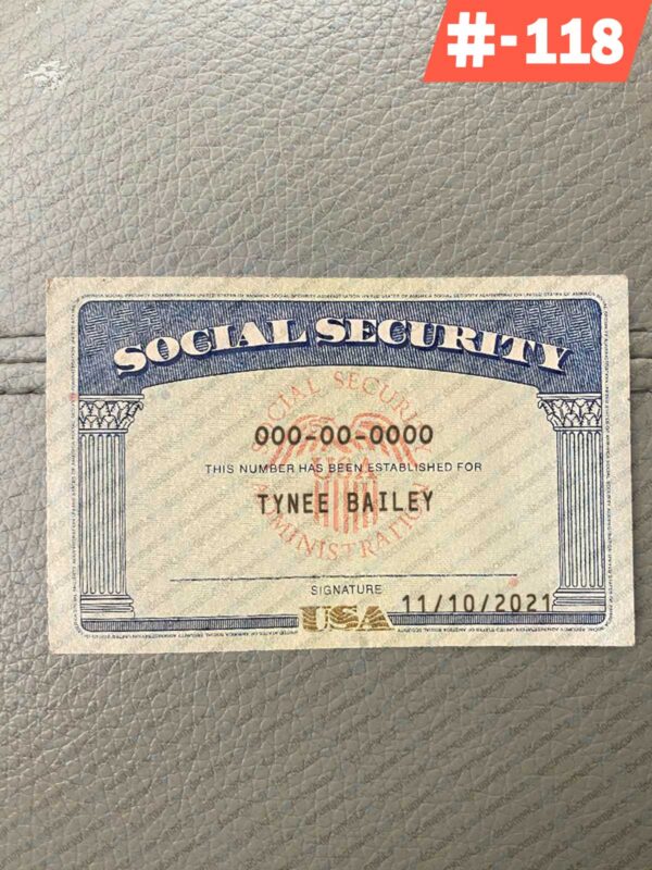 Free Download Social Security Card Template on the Table