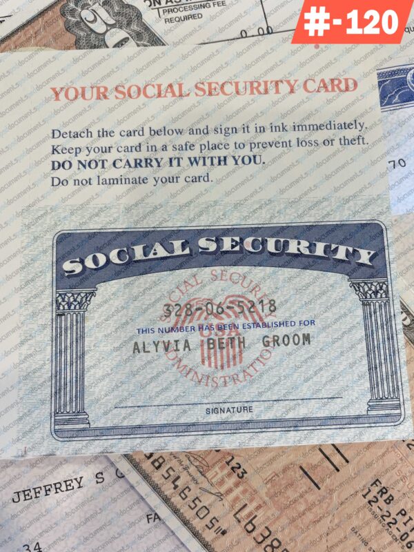 USA Social Security Card on Paper