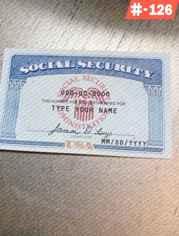 California editable social security card template