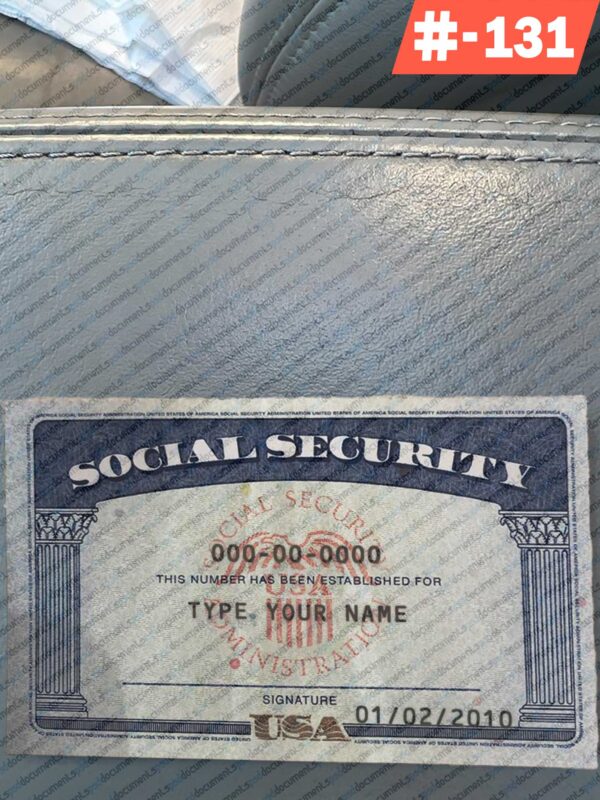 Texas editable social security card template
