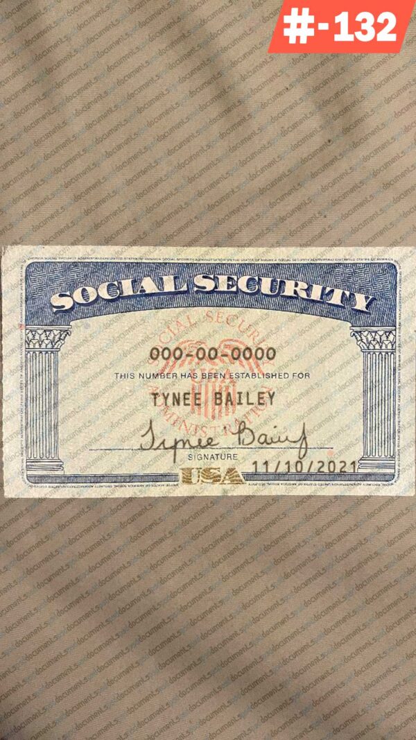 Texas social security card template download