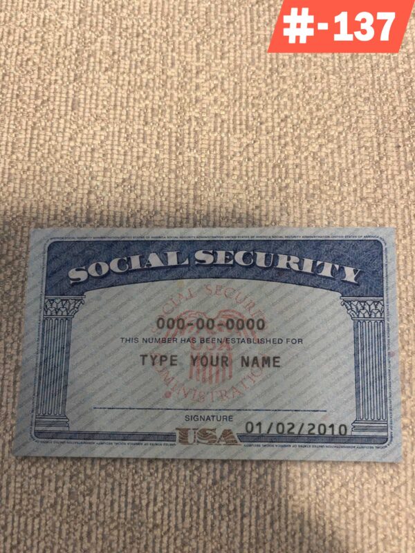 Florida social security card template download