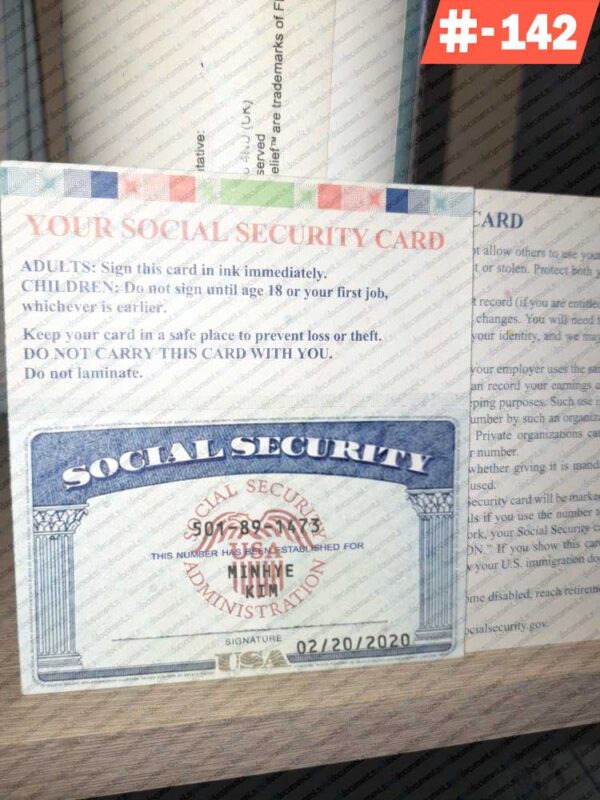 New York social security card template download