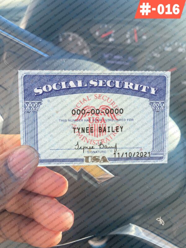Blank Social Security Card