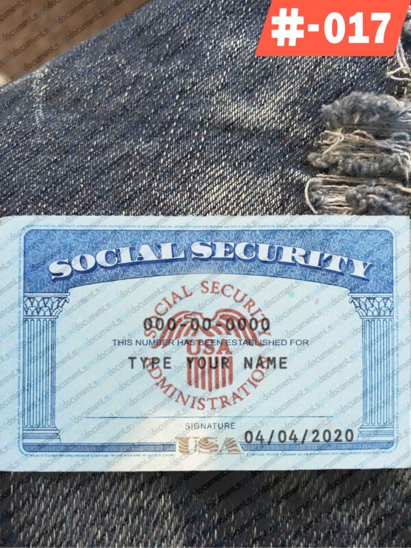 Editable SSN Template front back side
