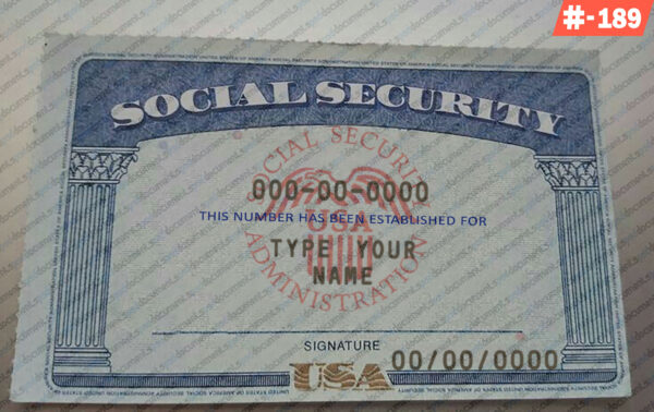 North Carolina social security card template download