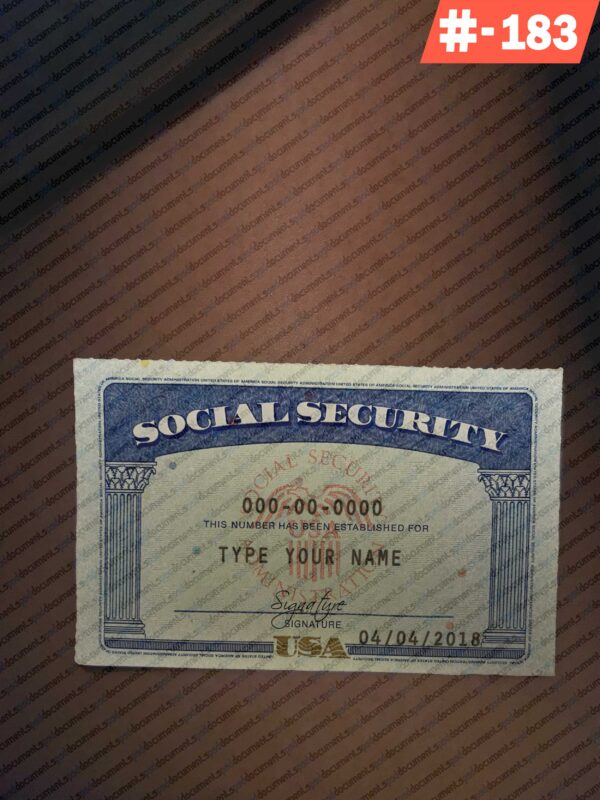 Georgia editable social security card template