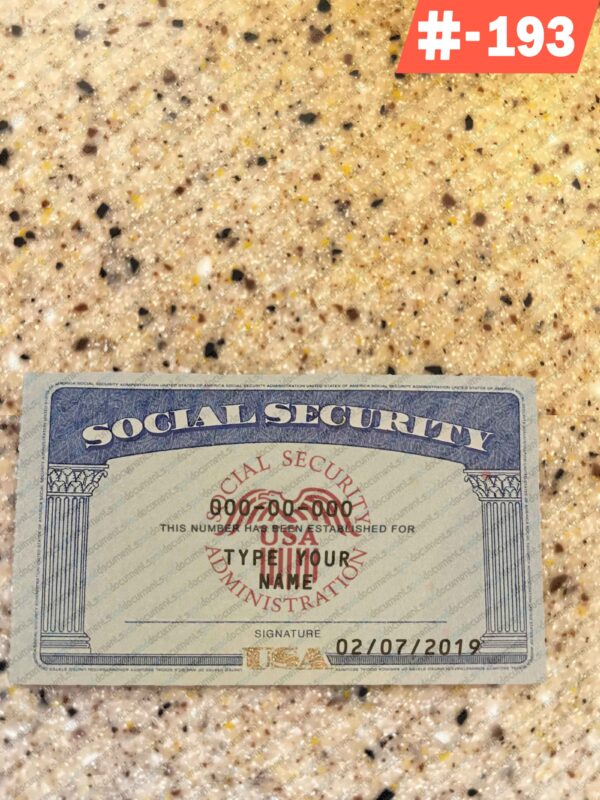 Michigan editable social security card template