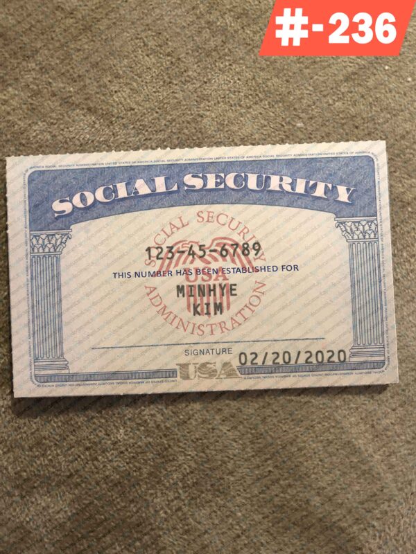 Free Download SSN Card template