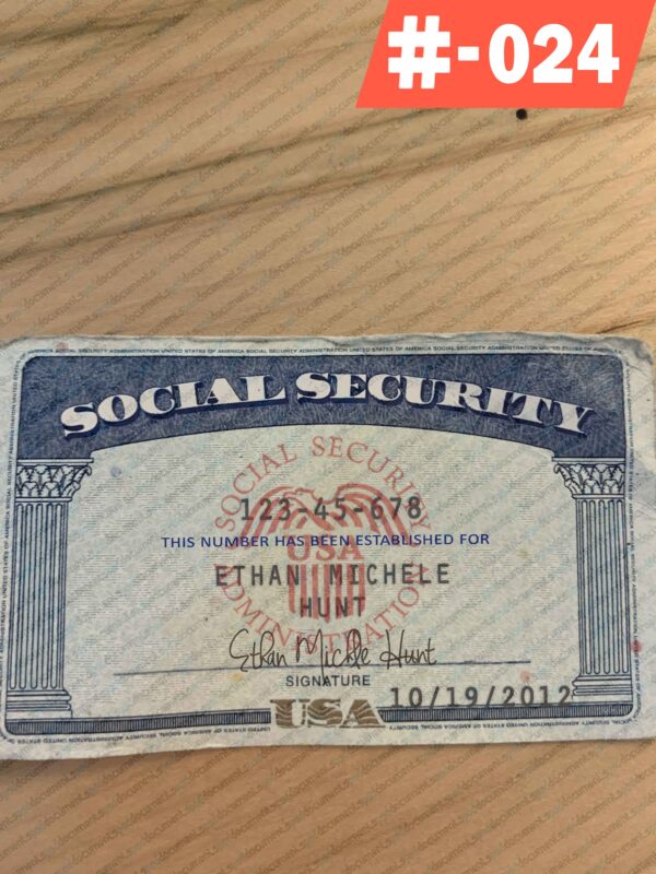 Editable SSN Card PSD back side