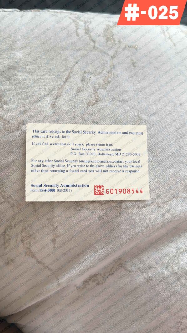 Editable ssn card PSD Template back side - Image 3