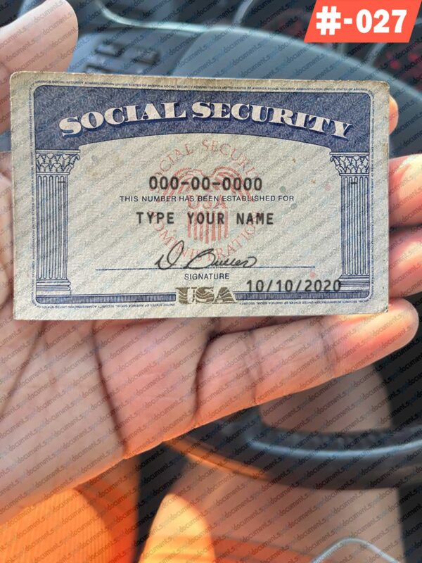 Social Security Card Template front and back