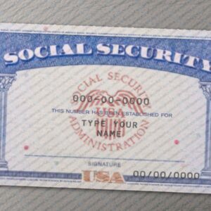 USA Social Security Template back
