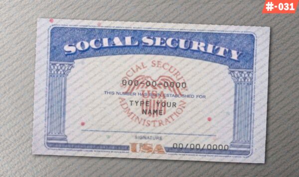 USA Social Security Template back