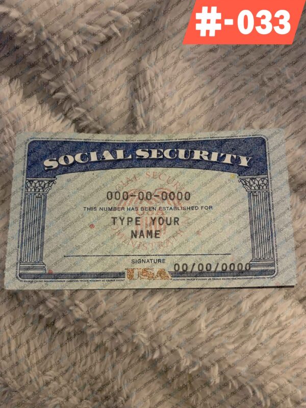 Editable Social Security Card