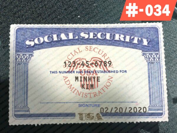 Printable USA Social Security Card Template