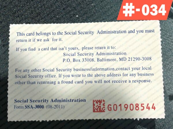 Printable USA Social Security Card Template - Image 3