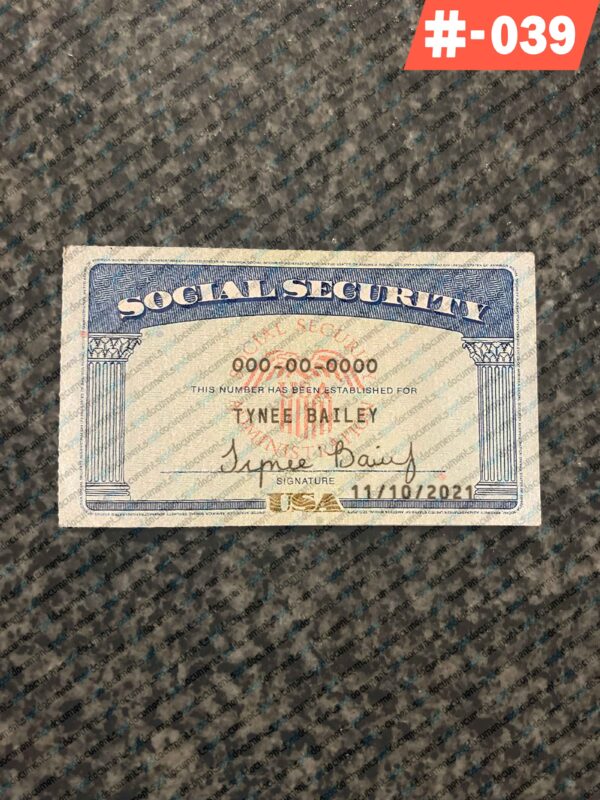 USA Social Security Card Template 2025