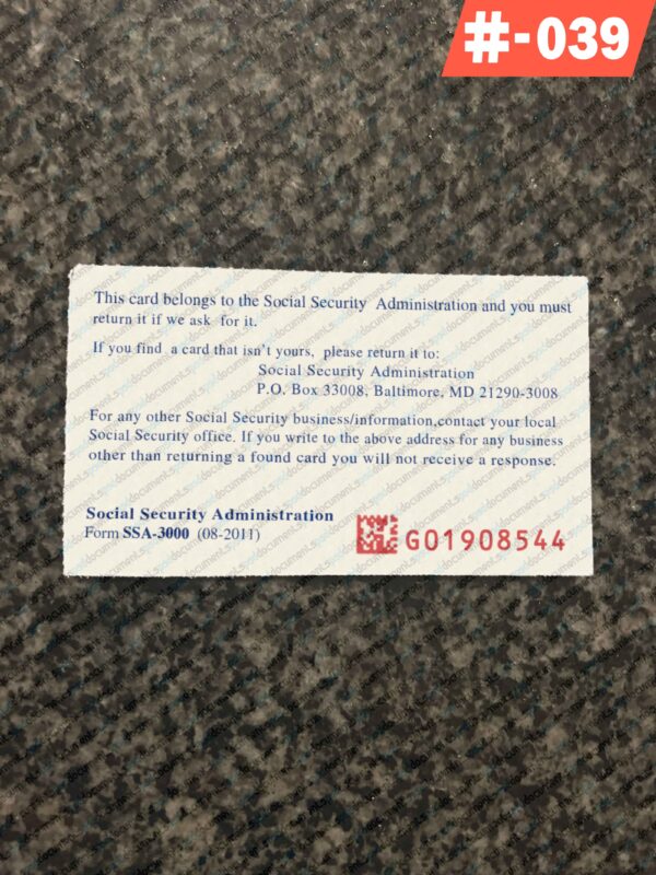 USA Social Security Card Template 2025 - Image 3