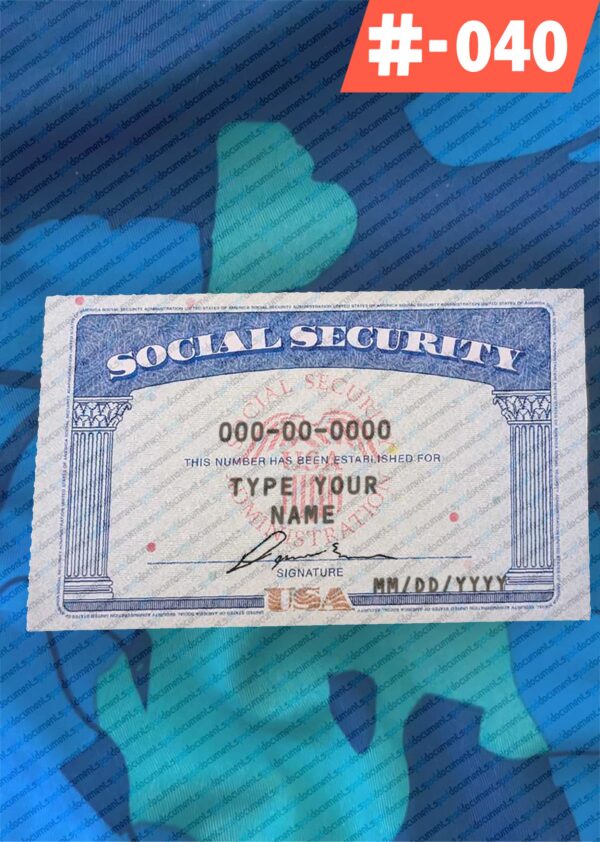 Temporary Social Security Card Template