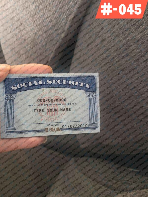 Online SSN Card Template