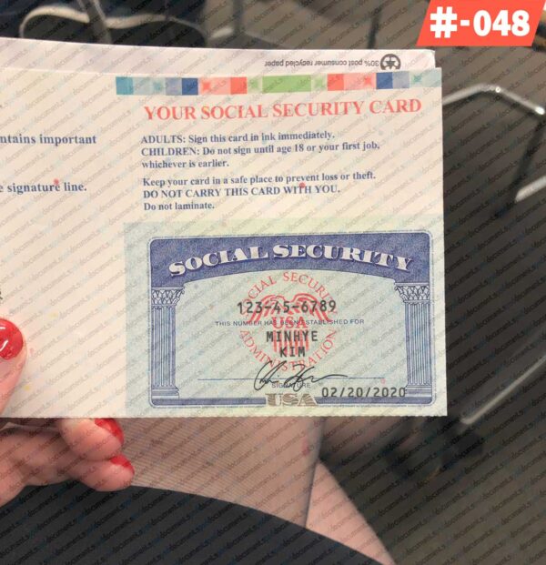Online Social Security Card Template