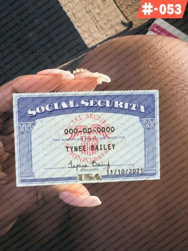 USA SSN Card Template