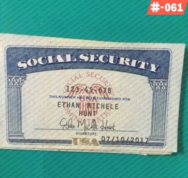 Social Security Card Template Back side