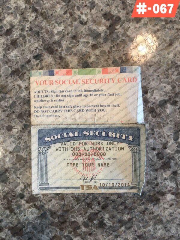 Wisconsin Social Security Card Template