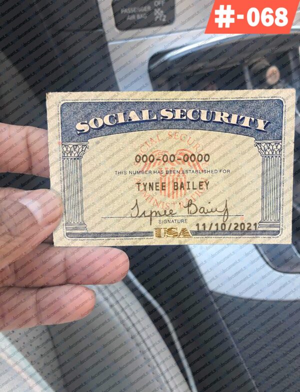 Washington Social Security Card Template