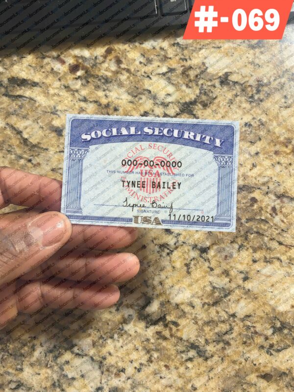 Virginia Social Security Card Template