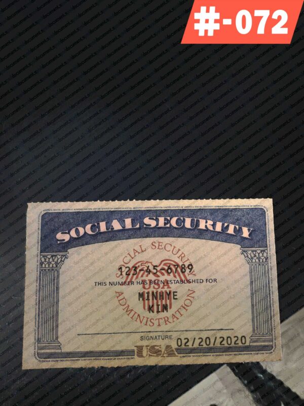 Arizona Social Security Card Template