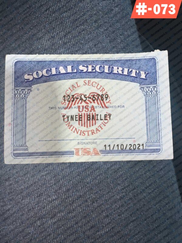 Texas Social Security Card Template