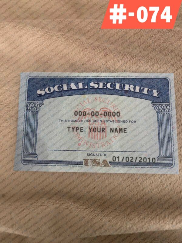 North Dakota Social Security Card Template
