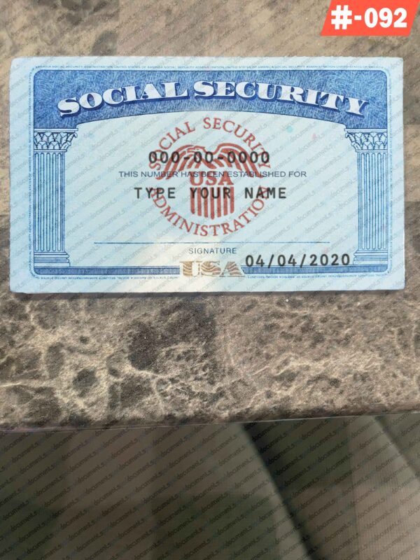 Missouri Social Security Card Template