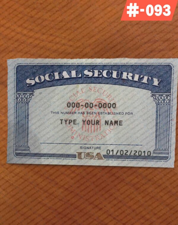 Maryland Social Security Card Template