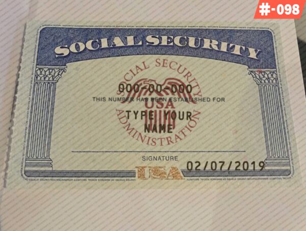 Indiana Social Security Card Template