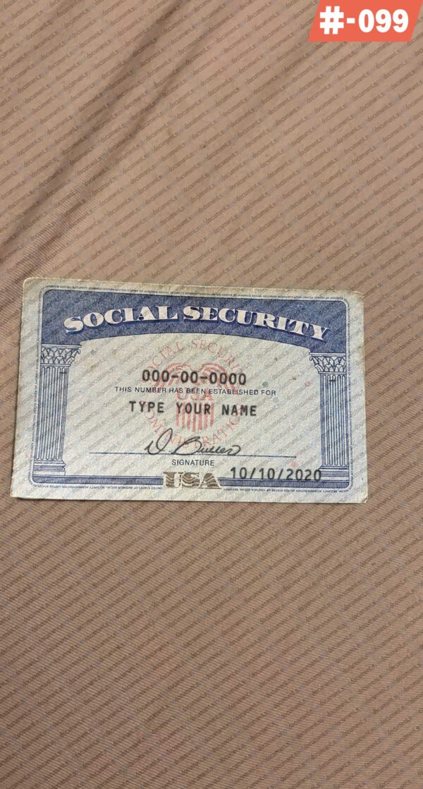 Illinois Social Security Card Template