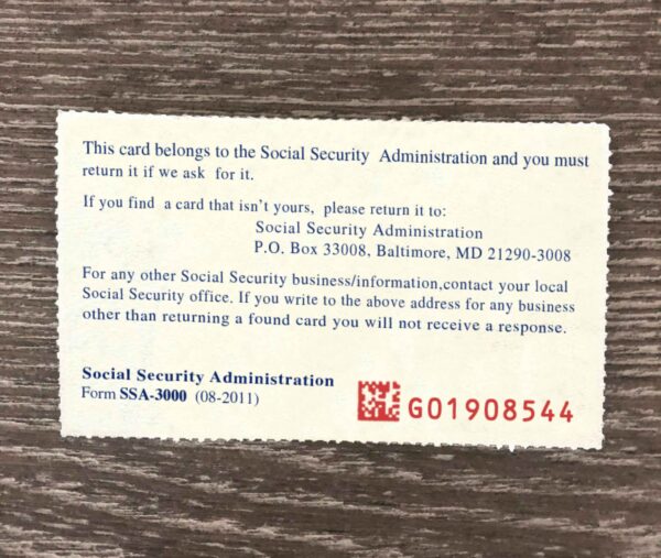 Blank Social Security Card Template pdf (Copy) - Image 2