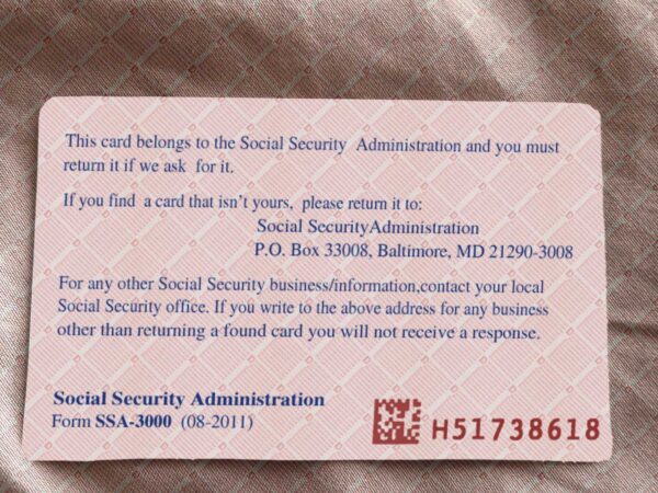 Massachusetts Social Security Card Template - Image 3